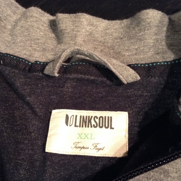 Linksoul Men's 2XL Quarter Zip Pullover Gray Cotton Blend EUC - Picture 4 of 7